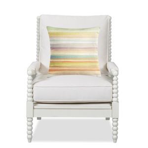 Luxury Home | Chic Coastal Pastel Watercolor Striped Throw Pillow Cover